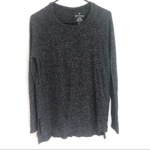 American Eagle Soft & Sexy Long Sleeve Black Tee tunic top